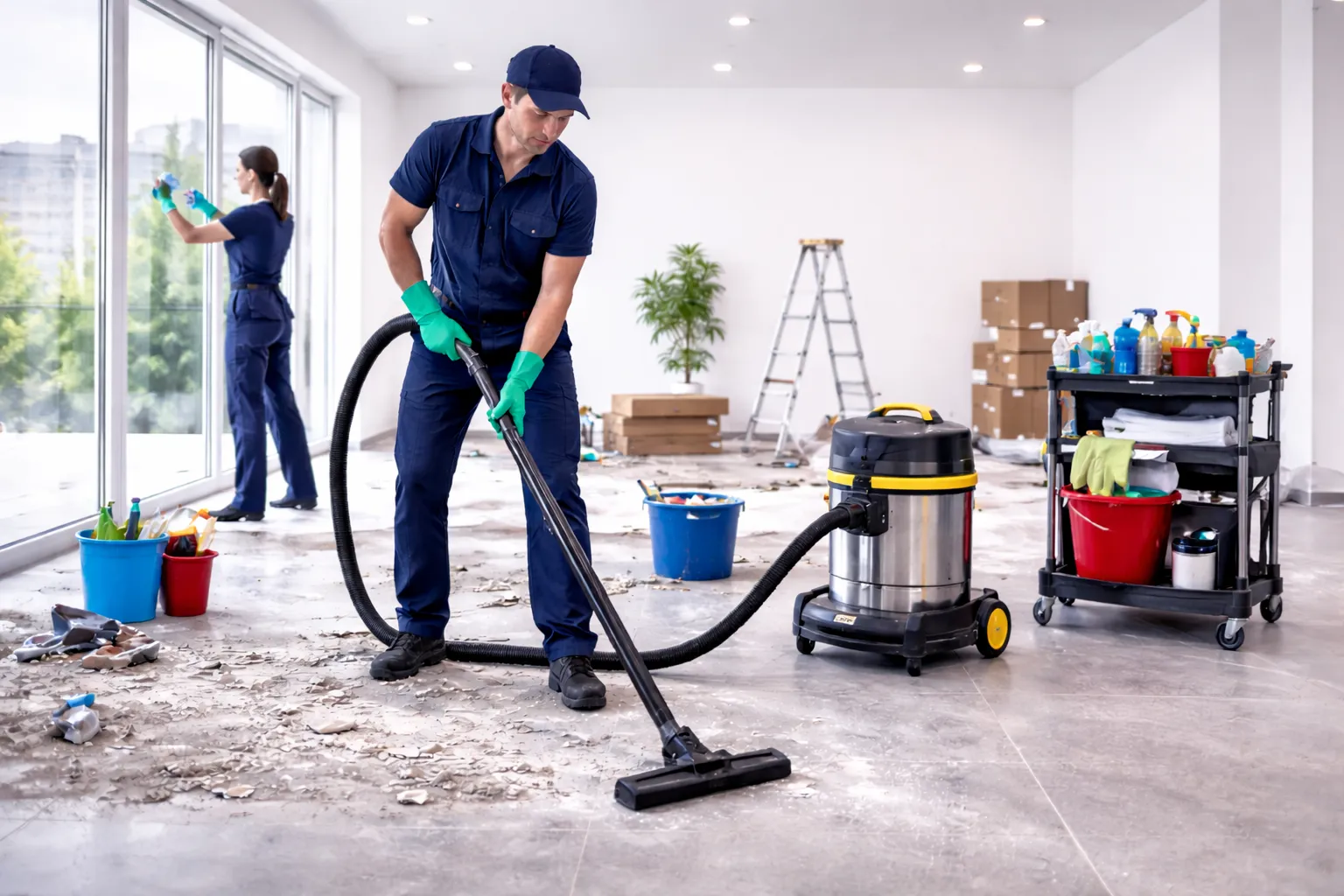 Grundreinigung in Köln – intensive Reinigung von Böden und Oberflächen in einem Gewerbeobjekt